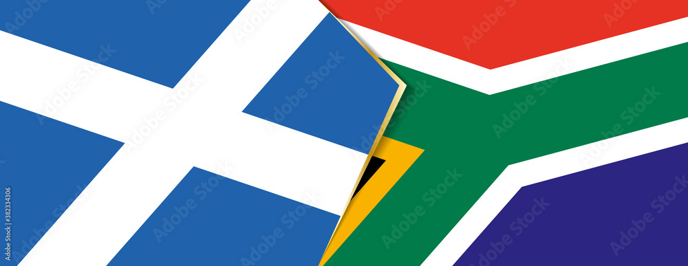 Scotland and South Africa flags, two vector flags.