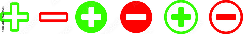 Plus sign, Minus sign, Vector icon, illustration Plus sign, Minus sign, Vector icon, illustration
