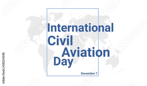 International Civil Aviation Day holiday card. December 7 graphic poster