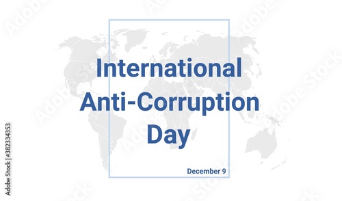 International Anti-Corruption Day holiday card. December 9 graphic poster