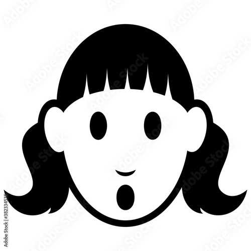 
Young teenager female girl, human avatar 
