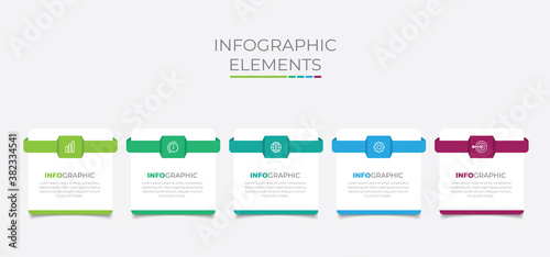 Simple infographic design template. Flat vector illustration for presentation, banner, report. 