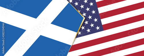 Scotland and USA flags, two vector flags.