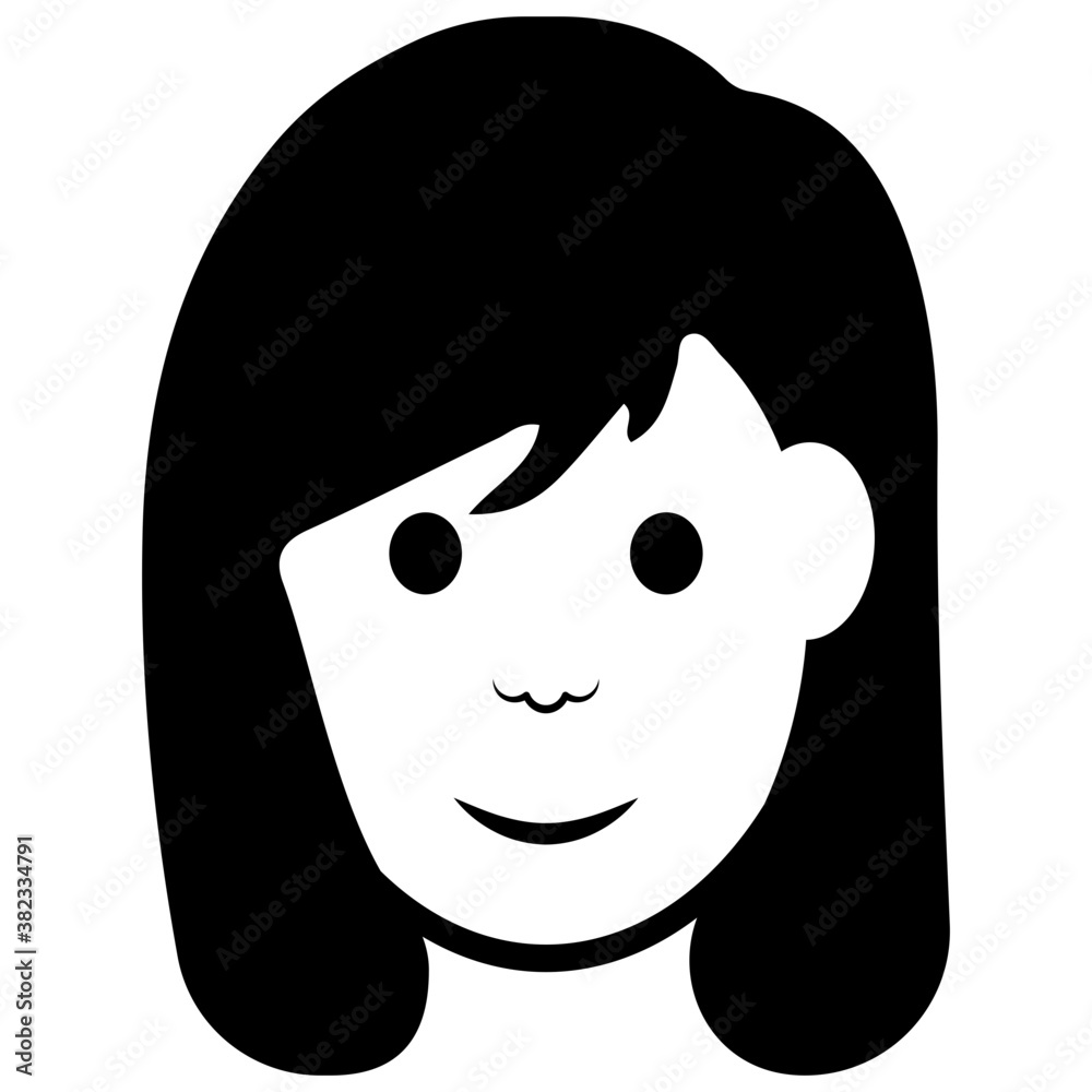 Girl avatar line icon, human face
Girl avatar line icon, human face