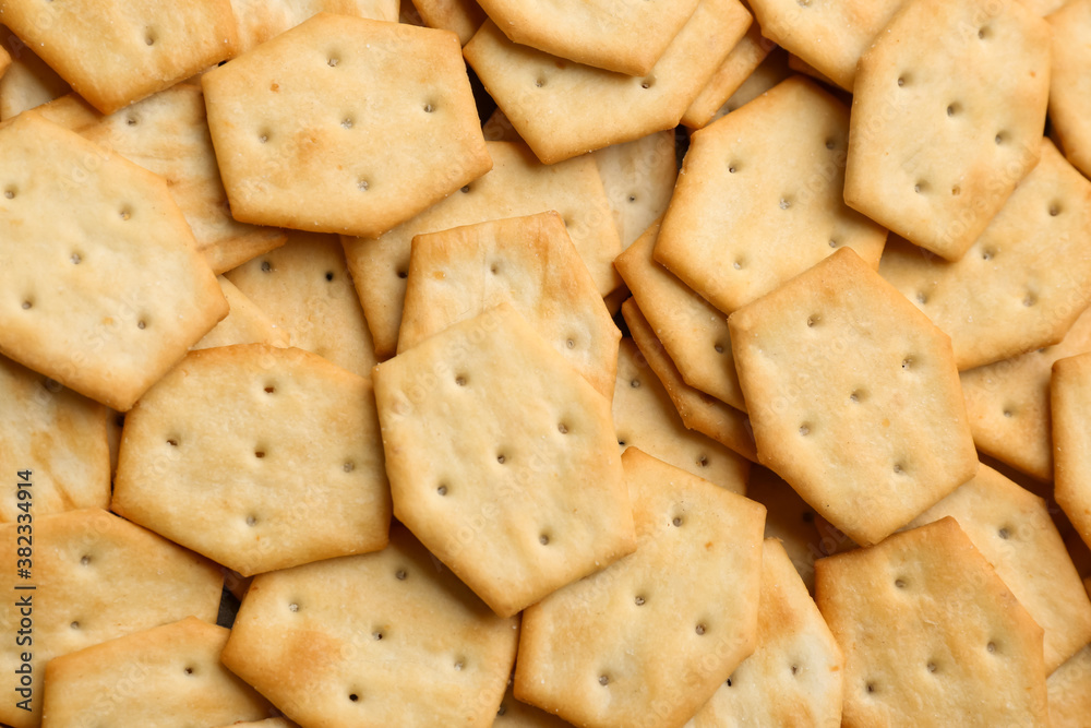 Many delicious crackers as background, top view Many delicious crackers as background, top view