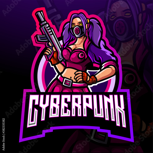 Cyberpunk esport logo mascot design