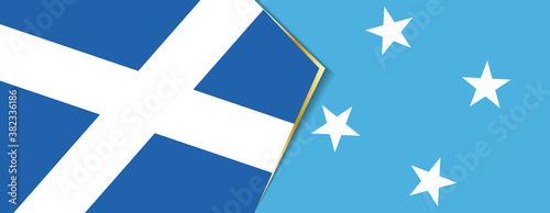 Scotland and Micronesia flags, two vector flags.
