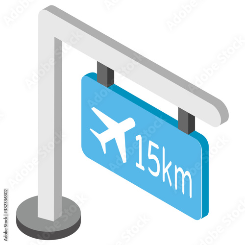 
Airport guidepost isometric  icon design 

