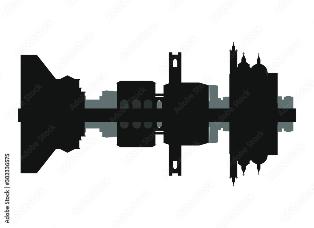 bergamo city skyline in italy