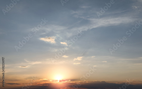 Picturesque view of beautiful morning sky. Natural sunrise