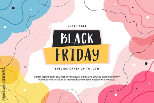 Black friday abstract modern banner template, vector illustration