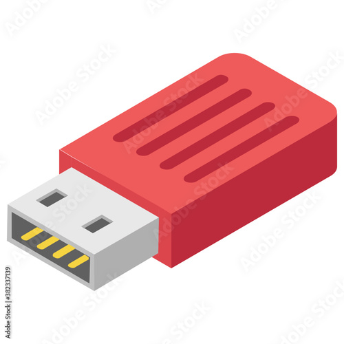 
isometric   icon design of storage device usb
