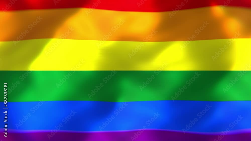 Realistic looping 3D animation of the rainbow LGBT pride or gay pride flag rendered in UHD Realistic looping 3D animation of the rainbow LGBT pride or gay pride flag rendered in UHD