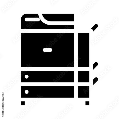 copy machine equipment glyph icon vector illustration