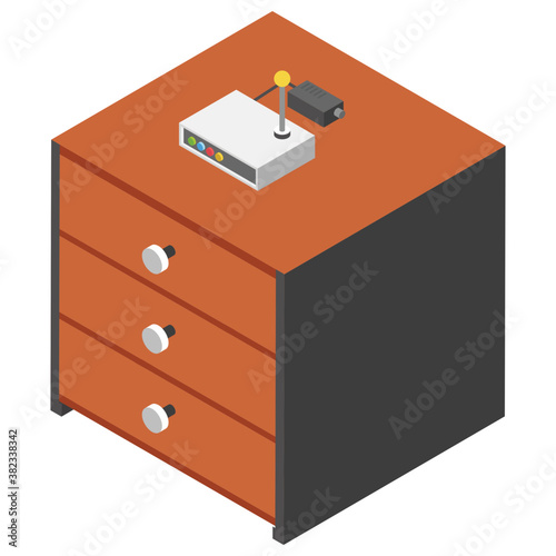 
Side table drawer flat icon design 
