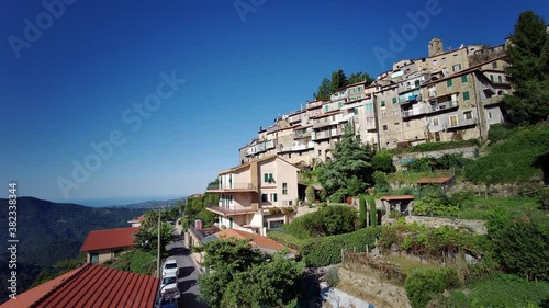 Liguria, Italy. Ancient Town Of Bajardo, in The Alps 