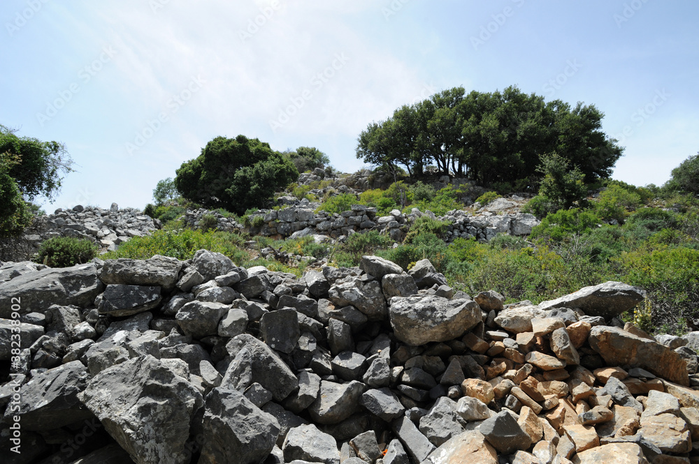 Acropole des ruines de Dréros près d'Agios Nikolaos en Crète