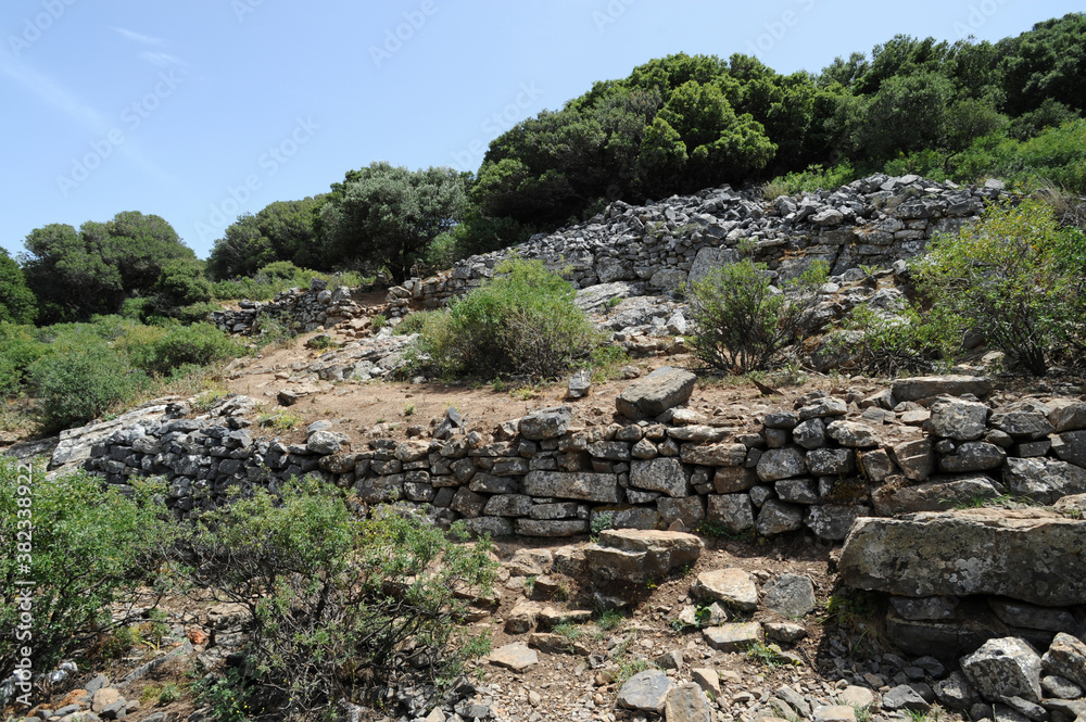 Les ruines de Dréros près d'Agios Nikolaos en Crète