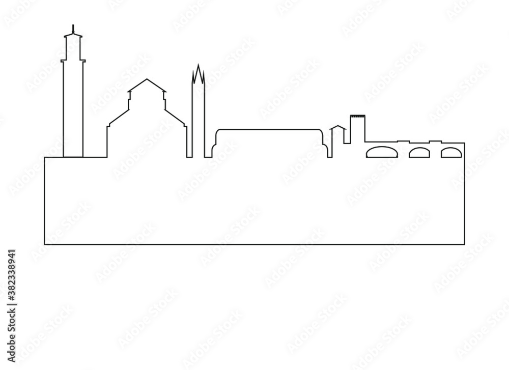 Fototapeta premium Verona city skyline in italy