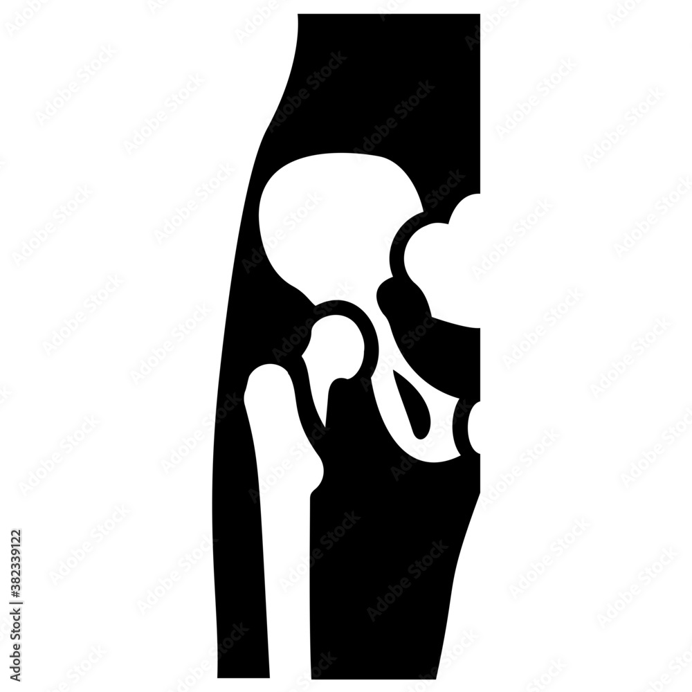 
Human bones joint in a solid icon 
