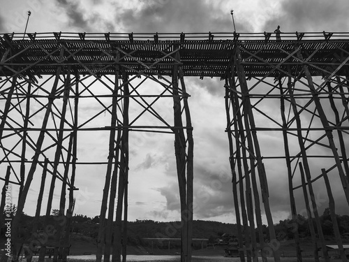 Принти на полотні KANCHANABURI,THAILAND 12 july 2020 - Sapan mon bridge,located SangKraburi Distri
