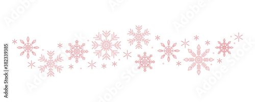 snowflakes and stars border isolated on white background vector illustration EPS10