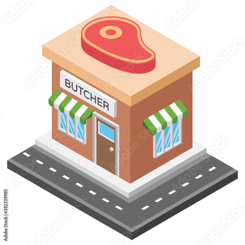 
Food corner, burger shop flat icon 
