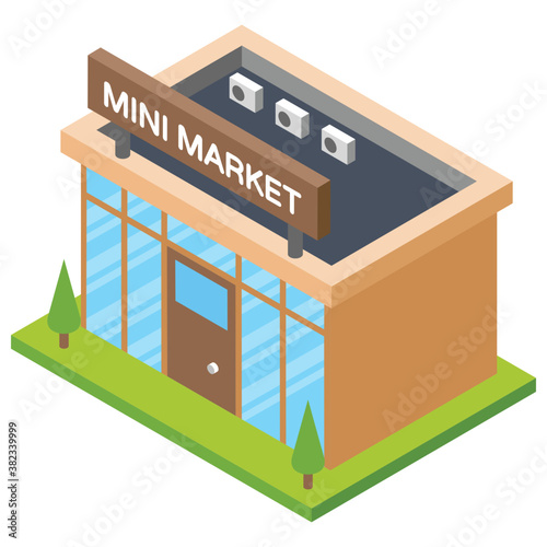 
Flat icon design of mart 

