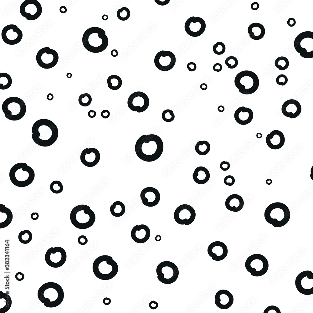 Black abstract circles on a white background. Vector illustration