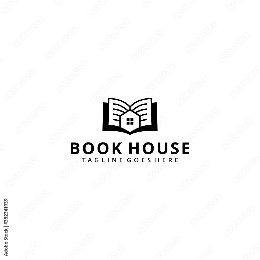 Creative modern Education logo design illustration using book and house icon template