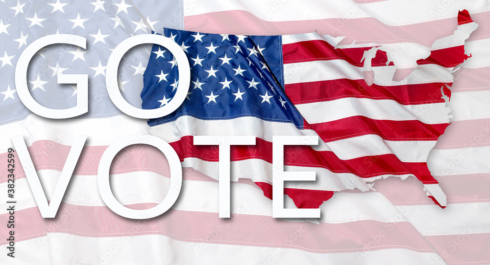 Obraz premium Banner for 2020 presidential election in USA. Vote concept