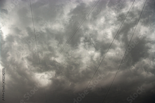Gray clouds and wires for background 1