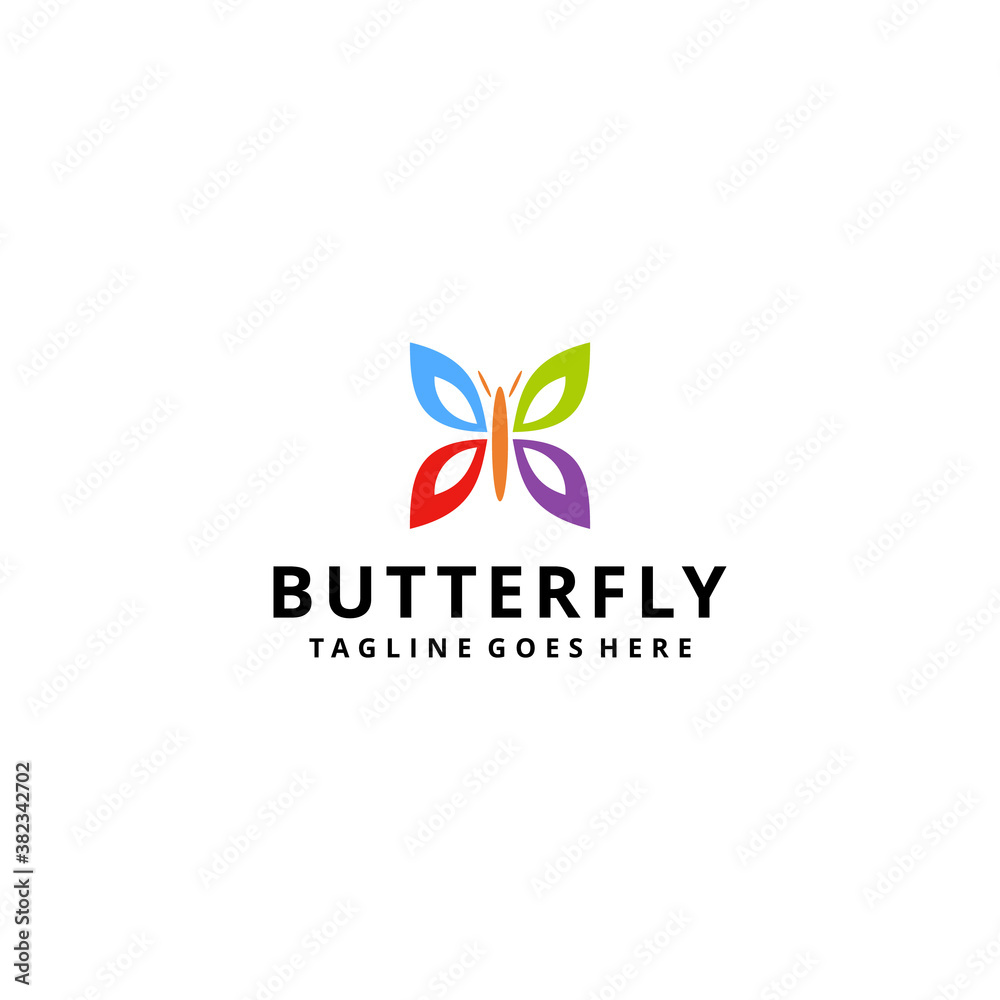 Creative modern luxury Butterfly colorful sign logo template Vector illustration.