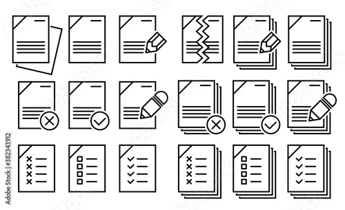 Document vector icon isolated vector graphic. Paper document page icon vector element. Agreement file symbol.