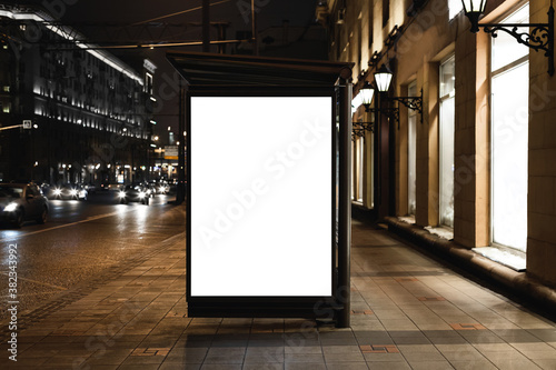 blank billboard at night