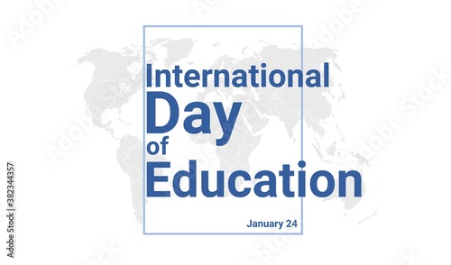 International Day of Education holiday card. January 24 graphic poster