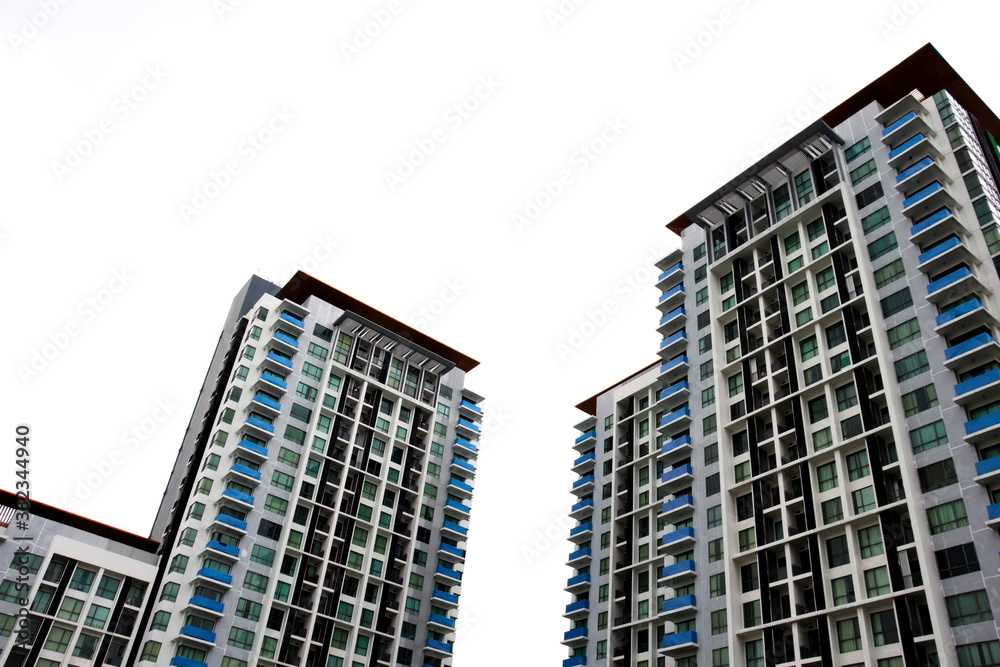 Isolated tall condominium building, residential. Isolated tall condominium building, residential.
