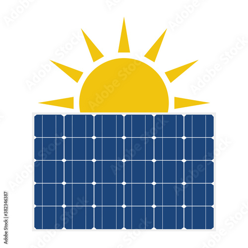solar panel and sun