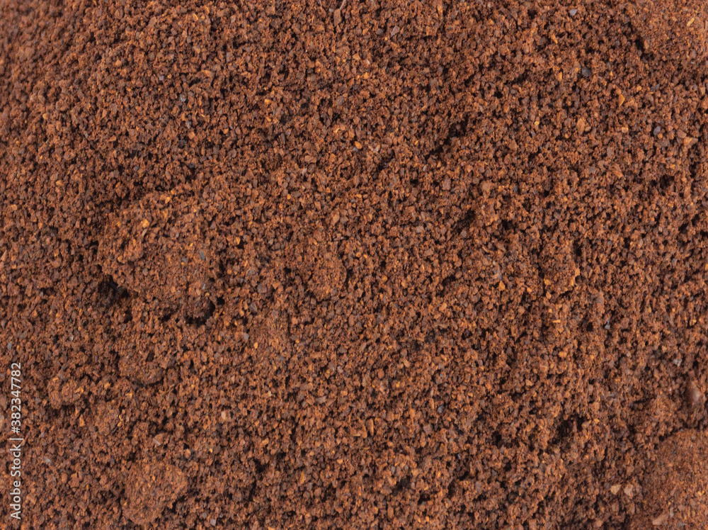 Close up of ground coffee