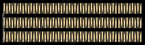Obraz na płótnie White housewife clothespins isolated on black background w salonie