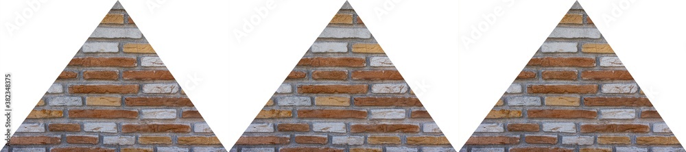 Geometric silhouette made with bricks
