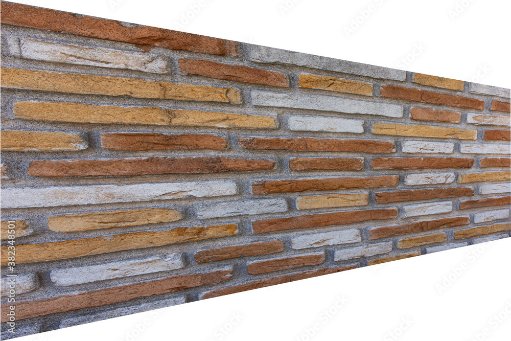Geometric silhouette made with bricks