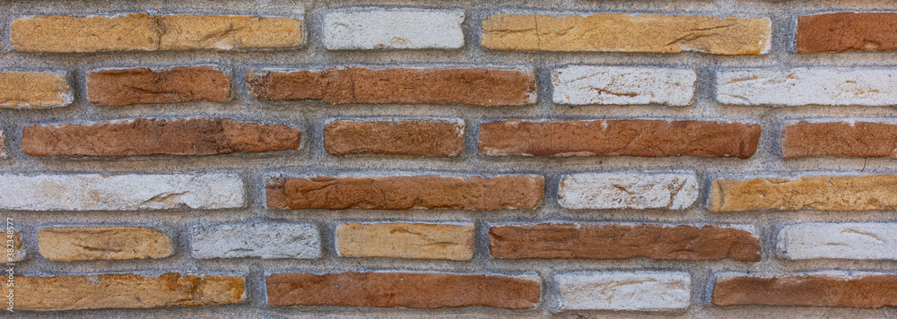 Geometric silhouette made with bricks