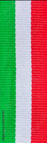 Obraz na płótnie Close up of ribbon with the colors of the Italian flag w salonie