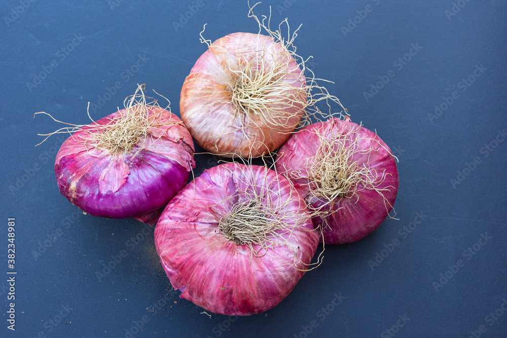 Close up of giant pink onions