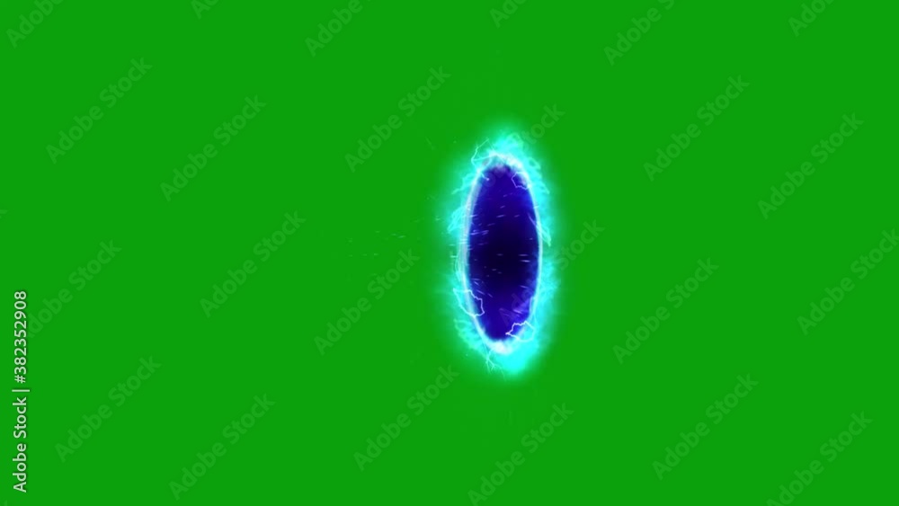 Scifi portal motion graphics with green screen background