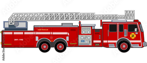 illustration of a firefighter car
