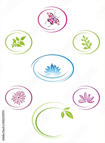 colourful nature icons, Eco friendly business logo design 
