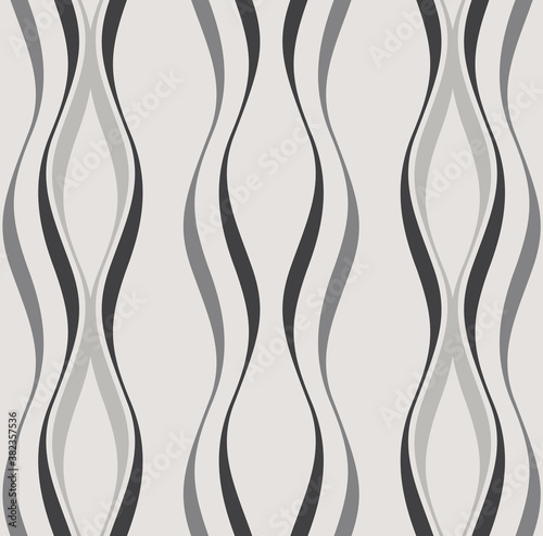 Seamless pattern with abstract wavy structure on light background. Vector illustration with wavy graphic lines for print or textile.