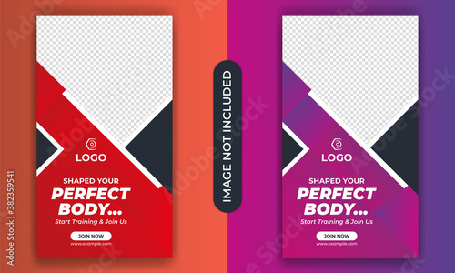 Fitness social media post or work out banner or gym social media template or sport banner template or fitness and gym social media banner template or promotional banner for social media post design